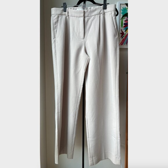 Abercrombie & Fitch Cream Sloane Tailored Wide Leg Pant-Tall Size - Size 31L/12L - Picture 6 of 8